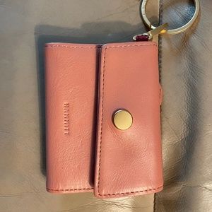 Hammitt Royce Leather Key Wallet Pink Sands